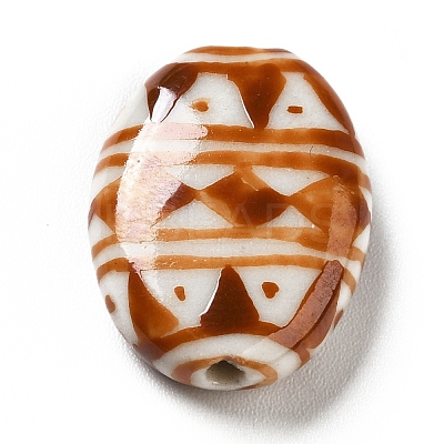 Handmade Printed Porcelain Beads PORC-F005-01A-1