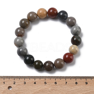 Natural Alashan Agate Round Beads Stretch Bracelets for Women BJEW-Z158-03M-02-1