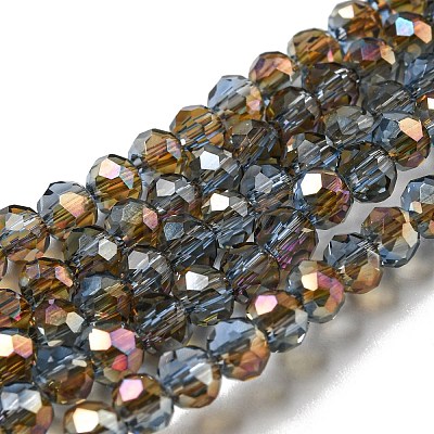 Electroplate Glass Faceted Rondelle Beads Strands EGLA-D020-4x3mm-54-1