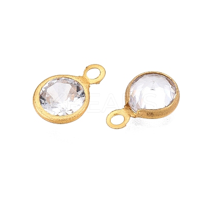 Brass+Cubic Zirconia Charms KK-T070-13C-A-1