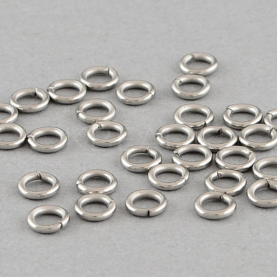 Tarnish Resistant 304 Stainless Steel Open Jump Rings A-STAS-Q186-02-4X0.7mm-1