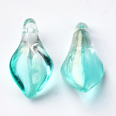 Transparent Spray Painted Glass Pendants X-GLAA-S054-007B-01-1