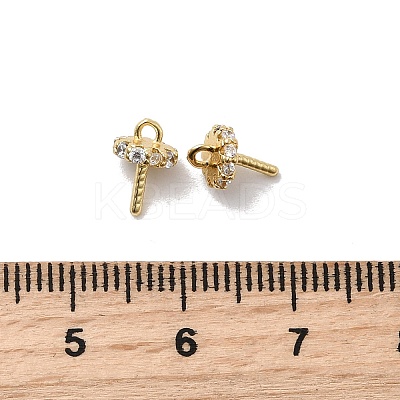 Brass Micro Pave Cubic Zirconia Pendant Bails KK-Z131-05G-1