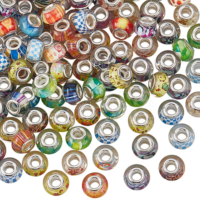 120Pcs Resin European Beads RPDL-SP0001-03-1
