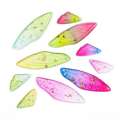 20Pcs 10 Styles Transparent Resin Big Pendants RESI-TA0003-25C-1