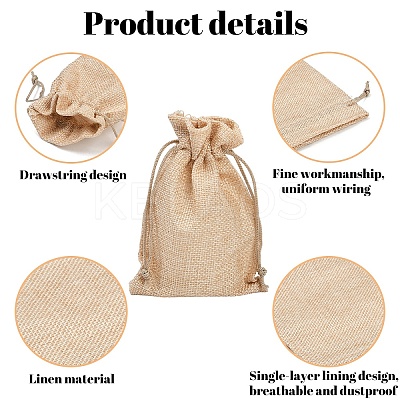 30Pcs 6 Styles Polyester Imitation Burlap Packing Pouches Drawstring Bags ABAG-YW0001-08-1
