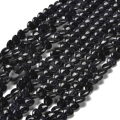 Synthetic Blue Goldstone Beads Strands G-P575-C06-6mm-1