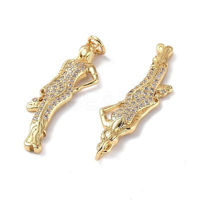 Brass Micro Pave Cubic Zirconia Pendants KK-E068-VF282-1