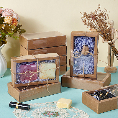 Kraft Paper Cardboard Gift Drawer Boxes CON-WH0085-129C-1