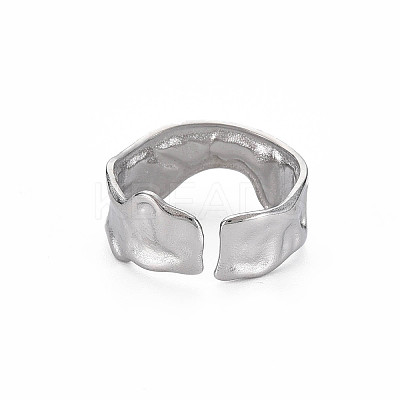 Non-Tarnish 304 Stainless Steel Irregular Cuff Ring X-RJEW-N038-039P-1