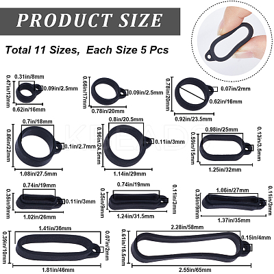 50Pcs 10 Styles Silicone Pendant SIL-CP0001-07-1