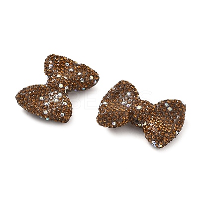 Bowknot Shape Polymer Clay Rhinestone Beads CLAY-NH0001-05B-1