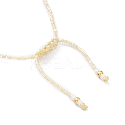 Adjustable Miyuki Seed & Brass Braided Beaded Bracelets for Women BJEW-O187-16-1