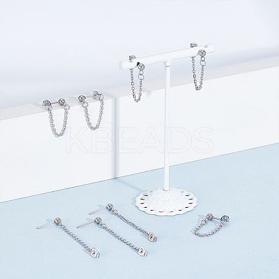 10Pair 304 Stainless Steel Ball Stud Earring EJEW-UN00022-1