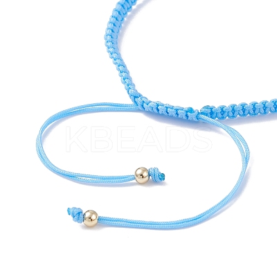Big Evil Eye Braided Bead Bracelet BJEW-JB07109-05-1