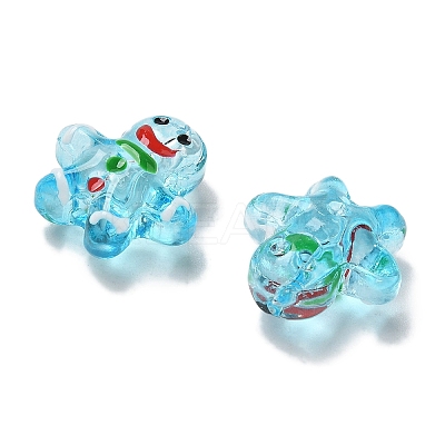 Christmas Transparent Glass Beads Strands LAMP-M021-02H-1