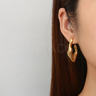 304 Stainless Steel Twist Teardrop Stud Earrings LM6683-1-1