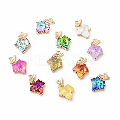 Brass with K9 Glass Charms KK-B071-14G-1