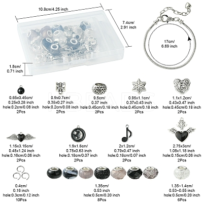 DIY Alloy & Brass European Style Bracelet Making Kits DIY-FS0007-23-1