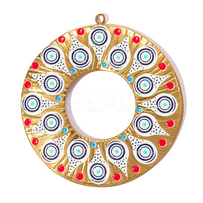 304 Stainless Steel with Enamel Pendants SA-OY001-28G-1