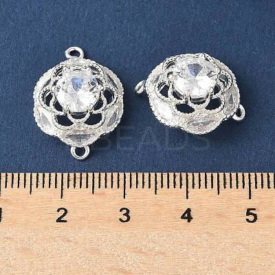Flower Brass Connector Charms KK-A253-04S-1