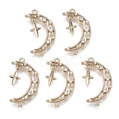 Brass Micro Pave Cubic Zirconia Links Connectors KK-R111-044-1