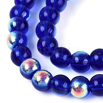Electroplate Transparent Glass Beads Strands EGLA-Q132-4MM-A16-1