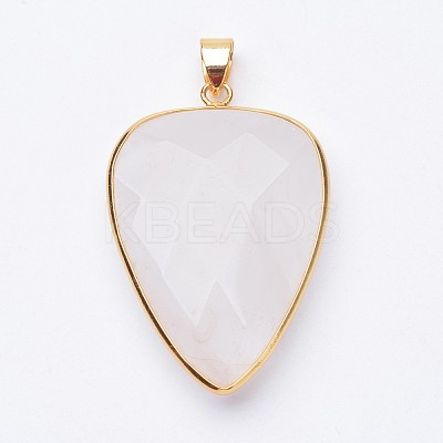 Faceted Natural Quartz Crystal Pendants X-G-F340-02C-1