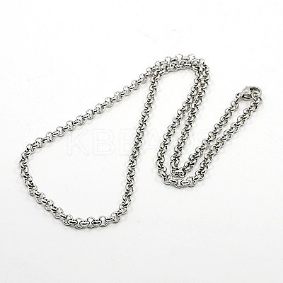Tarnish Resistant Rolo Chain Necklace for Men NJEW-F027-14-3.5mm-1