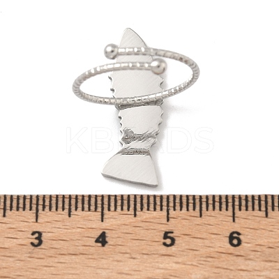 Adjustable 304 Stainless Steel Cuff Open Rings RJEW-D343-01P-1