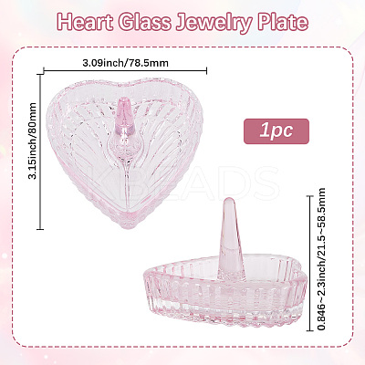 Heart Glass Jewelry Plates for Necklace ODIS-WH20002-05B-1