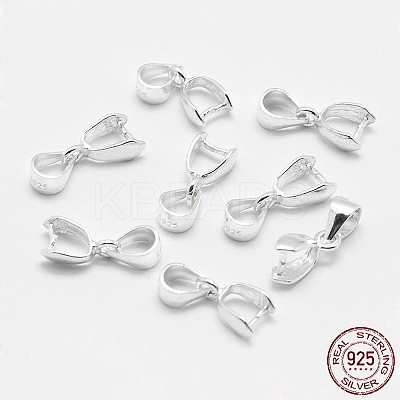 Anti-Tarnish Rhodium Plated 925 Sterling Silver Pendant Bails STER-E050-10P-1
