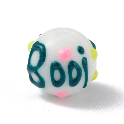 Opaque Painted Glass Beads GLAA-B001-01F-1