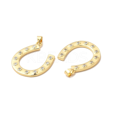 Rack Plating Brass Micro Pave Cubic Zirconia Pendants KK-B068-19G-1