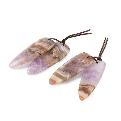 Natural Amethyst Lace Agate Pendants G-S398-03F-1