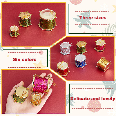 6 Bag Christmas Theme Foam Laser Drum Pendant Decorations AJEW-GA0005-89-1