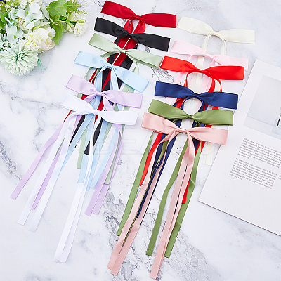 24Pcs 12 Colors Polyester Ribbon Bowknot Alligator Hair Clips PHAR-FH0001-04-1