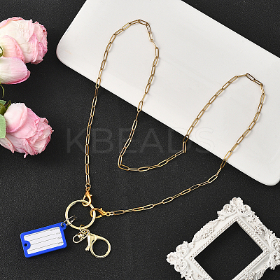 1Pc 304 Stainless Steel Paperclip Chains Pendant Decorations HJEW-SC0002-59-1
