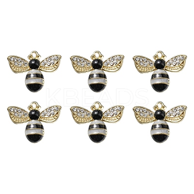 6Pcs Rack Plating Alloy Enamel Pendants ENAM-YW0002-56E-1