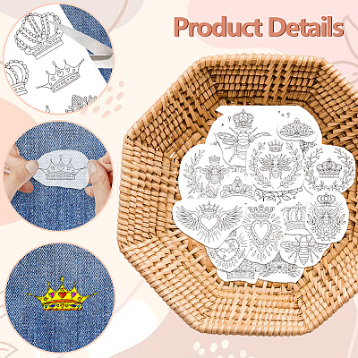 4 Sheets 11.6x8.2 Inch Stick and Stitch Embroidery Patterns DIY-WH0455-157-1