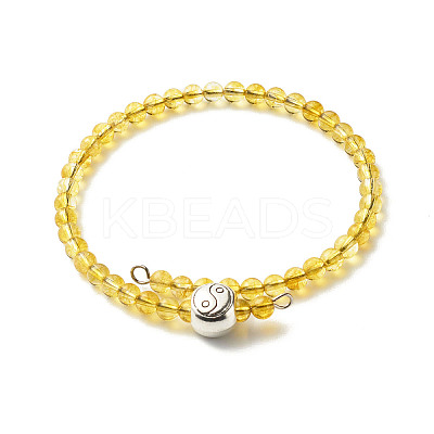 Reiki Crystal Natural Mixed Stone Beads Bangle for Girl Women BJEW-JB06802-1