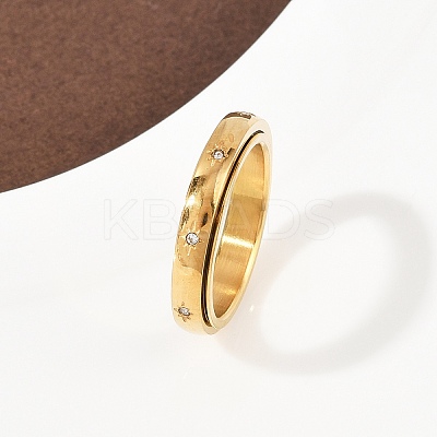 304 Stainless Steel Rhinestone Rotating Finger Rings RJEW-A074-01C-G-1