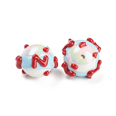 Hand Painted Acrylic with Enamel Beads MACR-K354-37-1