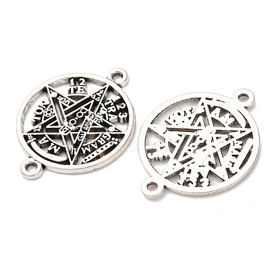 Tibetan Style Alloy Tetragrammaton Pentagram Wiccan Links Connector Charms FIND-Z099-04AS-1