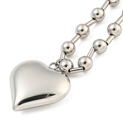 Non-Tarnish 304 Stainless Steel Heart Pendant Necklaces for Women NJEW-Z040-03P-1