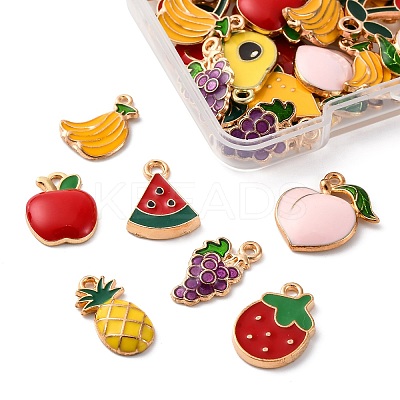 40Pcs 10 Styles Alloy Enamel Pendants ENAM-FP0002-06-1