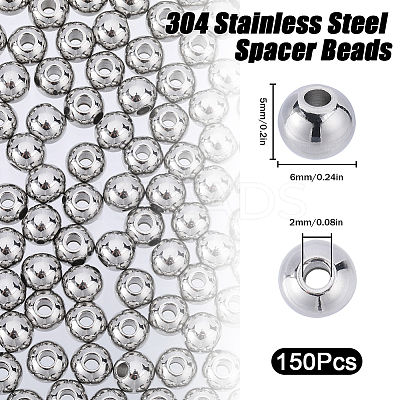 304 Stainless Steel Spacer Beads STAS-SC0006-87D-1