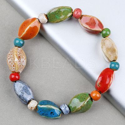 Handmade Porcelain Beaded Stretch Bracelets for Women FS-WG726AB-09-1