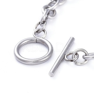 Tarnish Resistant Unisex 304 Stainless Steel Cable Chain Bracelets LS-BJEW-P245-39P-1