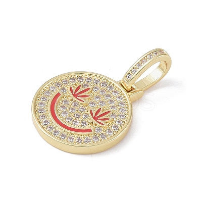 Brass Micro Pave Cubic Zirconia Pendants ZIRC-NH0001-01G-01-1